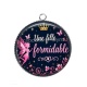 Pendentif Cabochon Argent - une fille formidable