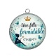 Pendentif Cabochon Argent -  une fille formidable