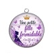 Pendentif Cabochon Argent - une petite fille formidable