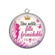Pendentif Cabochon Argent - une petite fille formidable