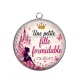 Pendentif Cabochon Argent - une petite fille formidable