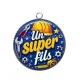 Pendentif Cabochon Argent - un super fils