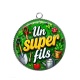 Pendentif Cabochon Argent - un super fils
