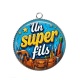 Pendentif Cabochon Argent - un super fils