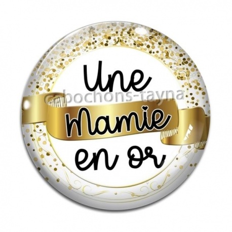 Cabochon Verre - une mamie en or