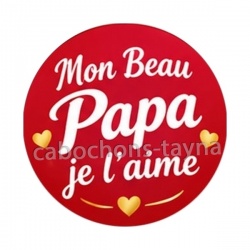 cabochon mon beau papa je l'aime- verre ou résine- pendentif