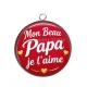 Pendentif Cabochon Argent - mon beau papa je l'aime