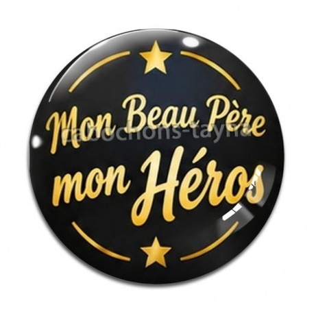 Cabochon Verre - mon beau père mon héros