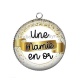 Pendentif Cabochon Argent - une mamie en or