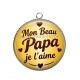 Pendentif Cabochon Argent - mon beau papa je l'aime