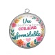 Pendentif Cabochon Argent - une cousine formidable