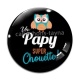 Cabochon Verre - un papy super chouette