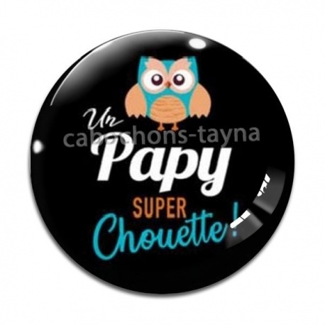 Cabochon Verre - un papy super chouette
