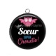 Pendentif Cabochon Argent - une soeur super chouette