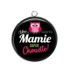 Pendentif Cabochon Argent - une mamie super chouette