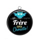 Pendentif Cabochon Argent - un frère super chouette