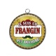Pendentif Cabochon Argent - je suis un frangin qui déchire