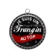Pendentif Cabochon Argent - je suis un frangin au top