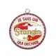 Pendentif Cabochon Argent - je suis un frangin qui déchire