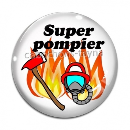 Cabochon Verre - super pompier