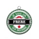 Pendentif Cabochon Argent - je suis un frère qui déchire