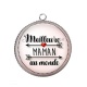 Pendentif Cabochon Argent - meilleure maman