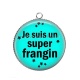 Pendentif Cabochon Argent - je suis super frangin