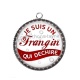Pendentif Cabochon Argent - je suis un frangin qui déchire