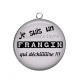 Pendentif Cabochon Argent - je suis un ffrangin qui déchire