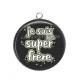 Pendentif Cabochon Argent - je suis un super frère