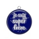 Pendentif Cabochon Argent - je suis un super frère