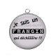 Pendentif Cabochon Argent - je suis un frangin qui déchire