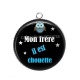 Pendentif Cabochon Argent - mon frère il est chouette