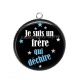 Pendentif Cabochon Argent - je suis un frère qui déchire