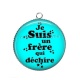Pendentif Cabochon Argent - je suis un frère qui déchire