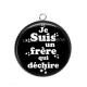Pendentif Cabochon Argent - je suis un frère qui déchire