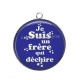 Pendentif Cabochon Argent -  je suis un frère qui déchire