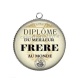 Pendentif Cabochon Argent - diplôme du meilleur frère au monde