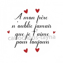 A mon frère n'oublie jamais que je t'aime pour toujours