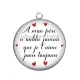 Pendentif Cabochon Argent - A mon frère n'oublie jamais que je t'aime pour toujours
