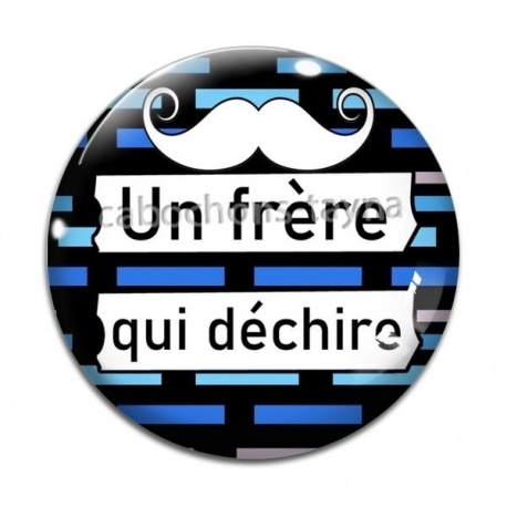 Cabochon Verre - un frère qui déchire