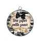 Pendentif Cabochon Argent - une super petite soeur