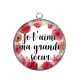 Pendentif Cabochon Argent - je t'aime ma grande soeur