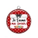 Pendentif Cabochon Argent - je t'aime ma soeur