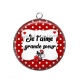 Pendentif Cabochon Argent - je t'aime grande soeur