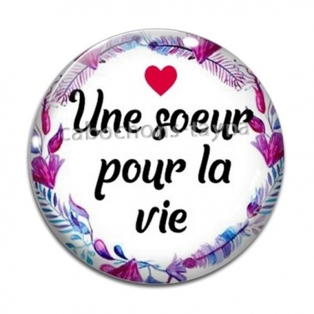 Cabochon Verre - une soeur pour la vie