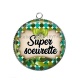 Pendentif Cabochon Argent - super soeurette