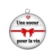 Pendentif Cabochon Argent - une soeur pour la vie