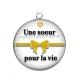 Pendentif Cabochon Argent - une soeur pour la vie
