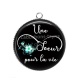 Pendentif Cabochon Argent - une soeur pour la vie